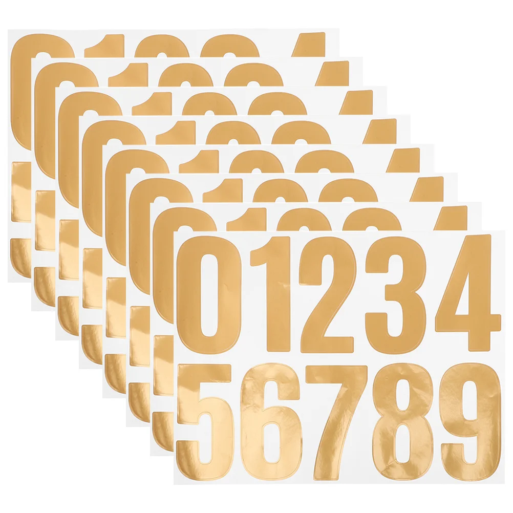 

8Sheet Large Waterproof Reflective Number Stickers Adhesive for Mailbox Door Address Label Outdoor Identification