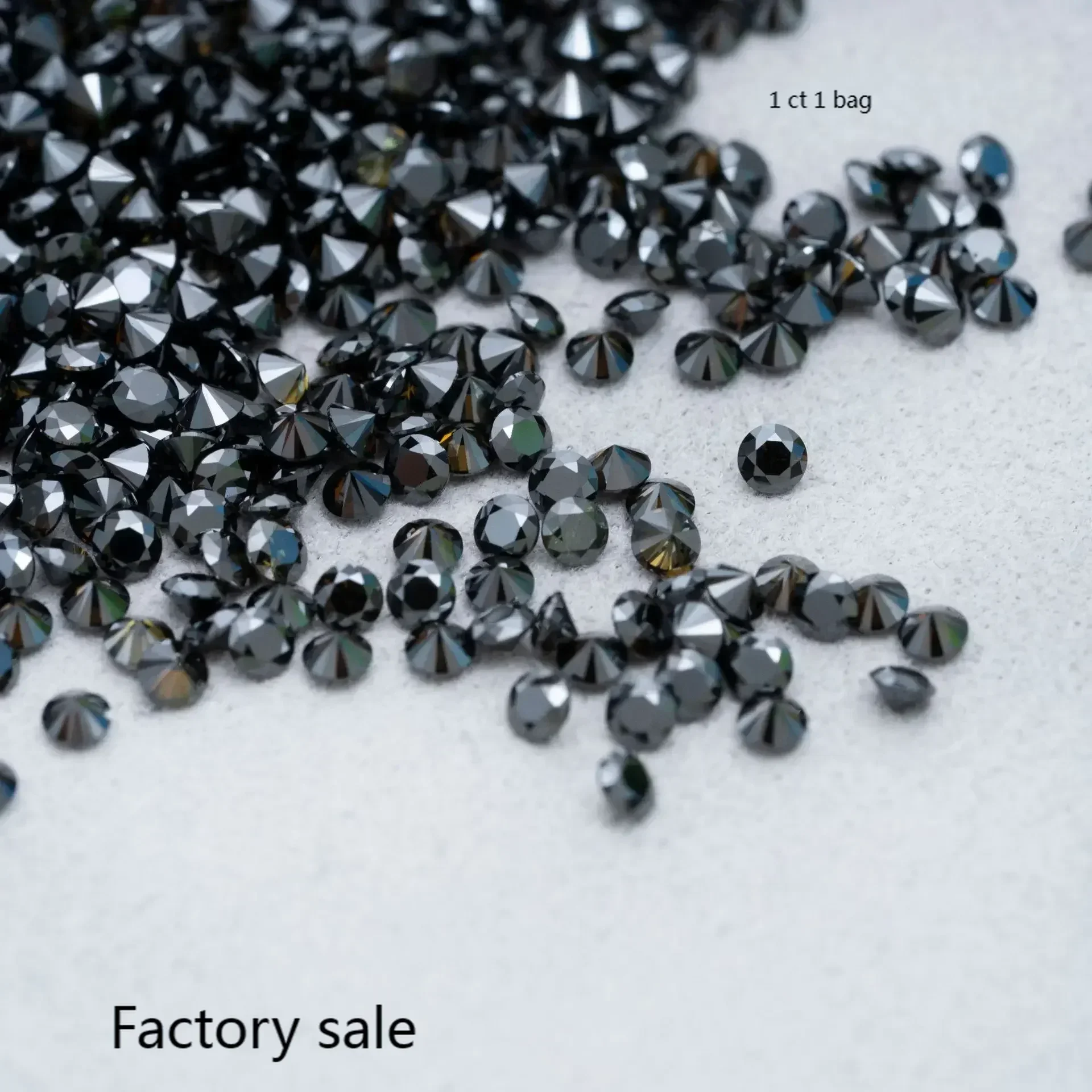 

Natural Black Moissanite Small Size Round Shape 0.8-2.9mm Wholesale For Charms Jewelry Making DIY