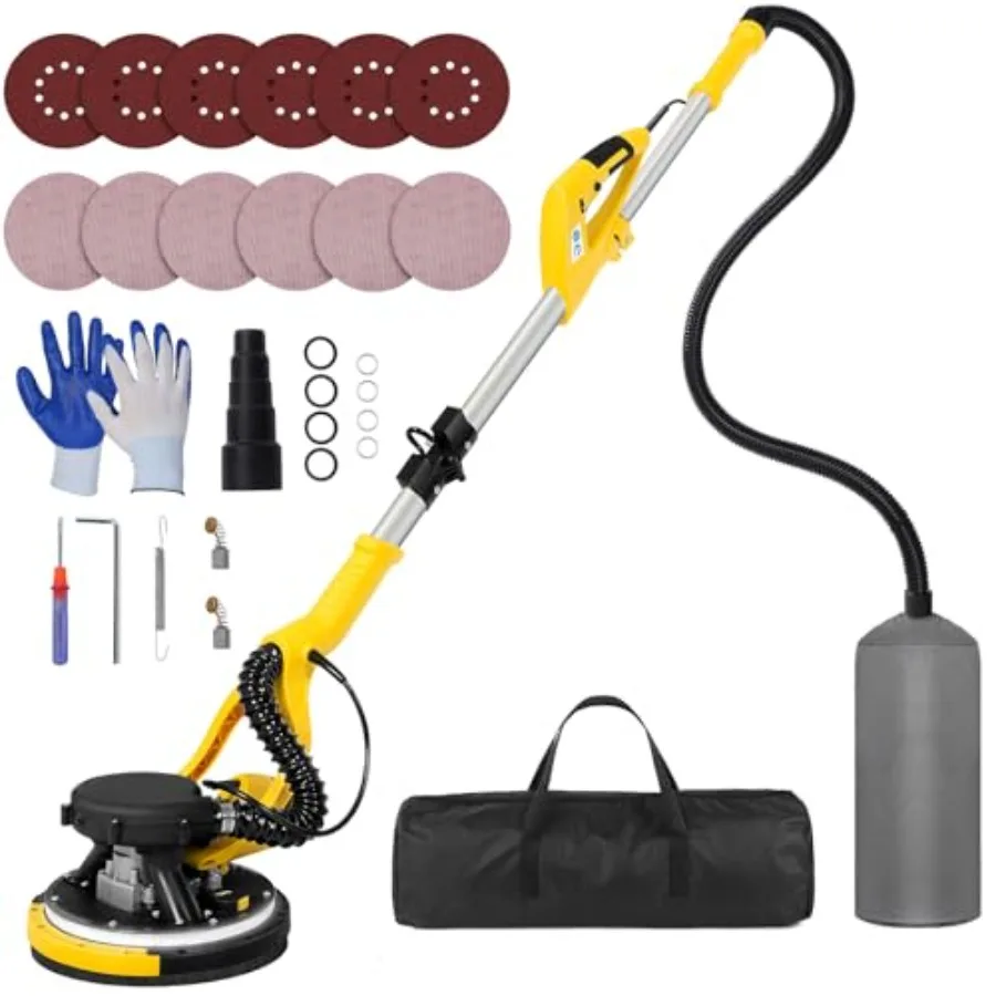 

Drywall Sander Tool, 8.5 Amp corn Ceiling Removal Tool with 7 Variable Speed 800-1800RPM, Electric Drywall Sander with Extendab