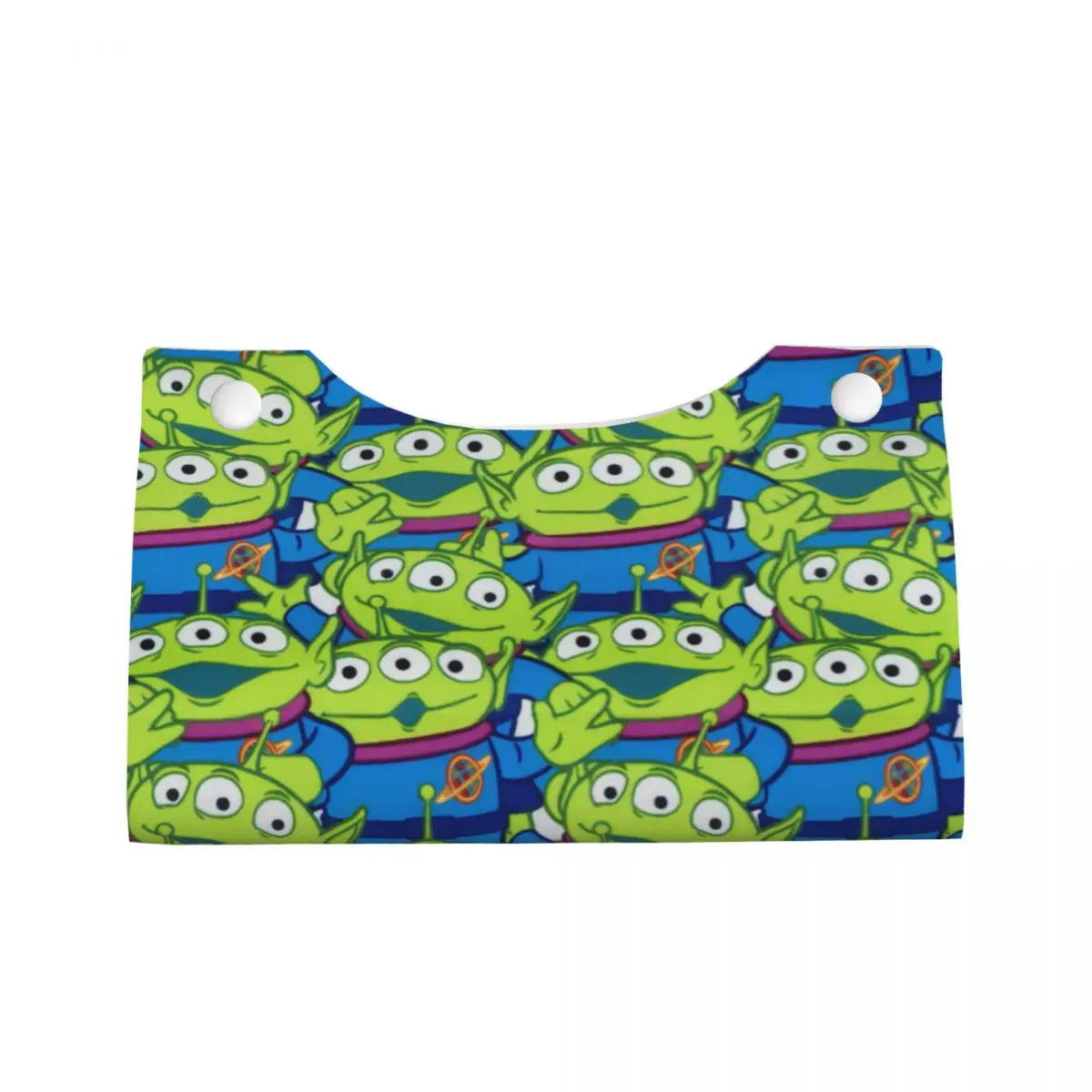 Custom Toy Story Alien Collage Tissue Box Holder Rectangular Animated PU Leather Facial Tissue Box Cover for Car Bathroom