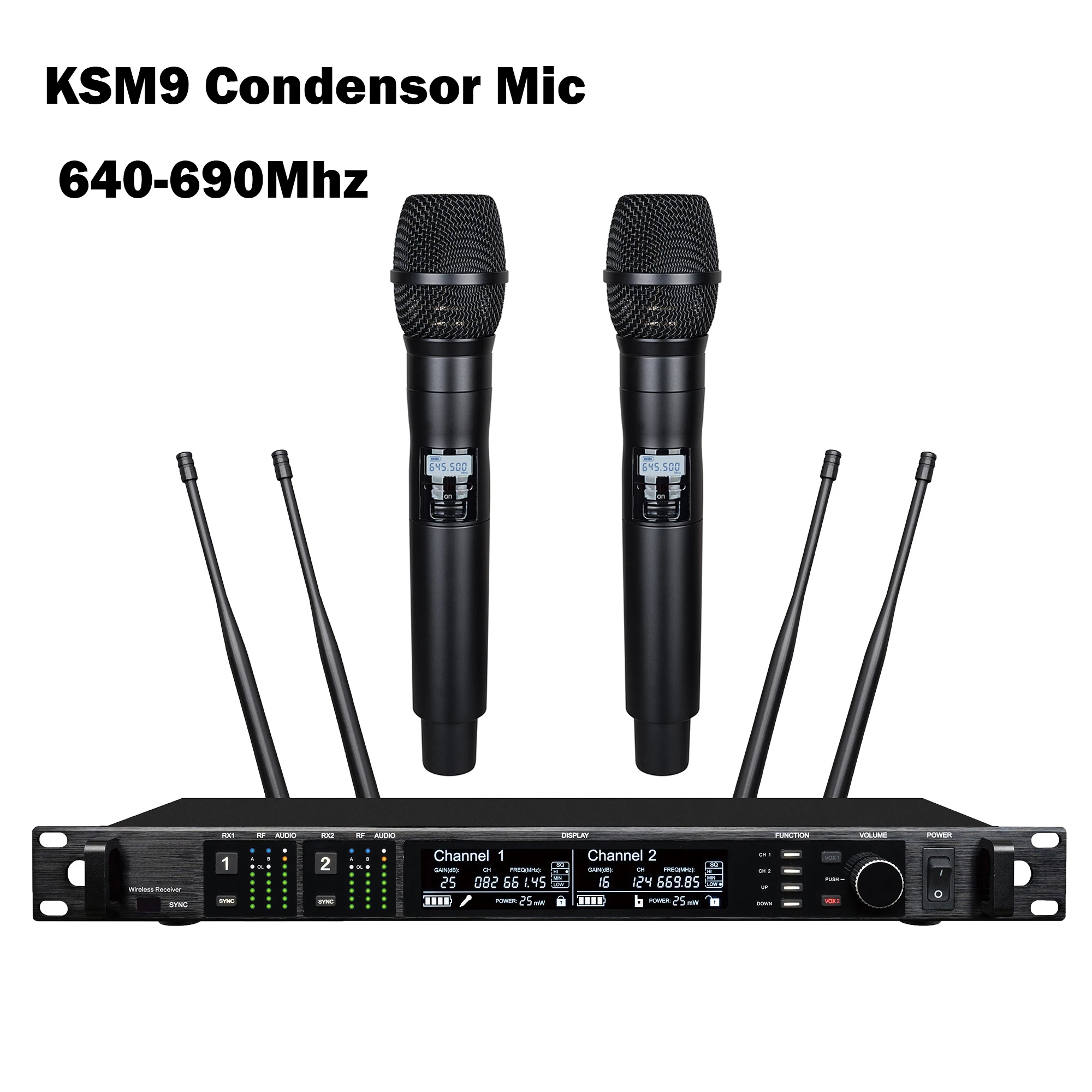 Leicozic Condensormicrofoon KSM11 500/600/900Mhz Professionele Microfoon Draadloze Microfoon 2 Kanaals Microfono Podium Audio - afbeelding 1