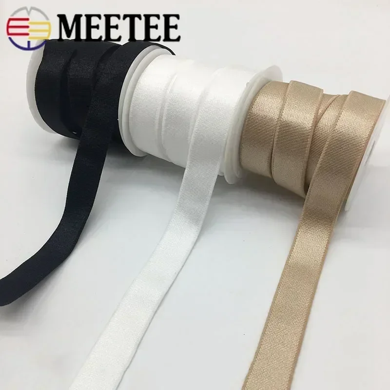 10/20/50Meter Meetee 6-30mm Nylon Elastic Bands for Underwear Shoulder Strap Bra Belt DIY Garment Rubber Tape Sewing Accessories