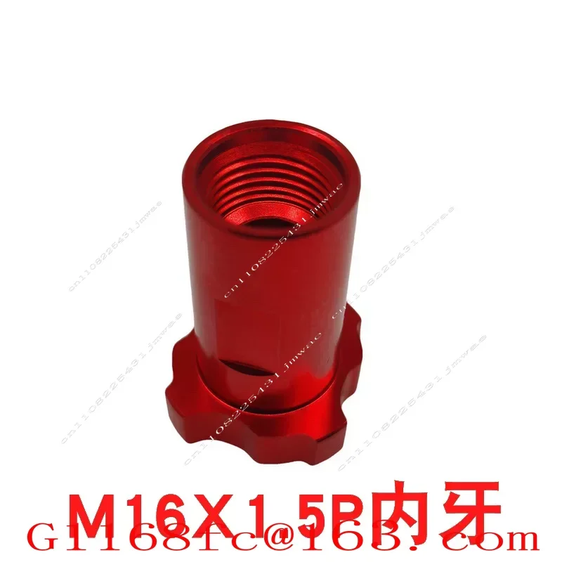 Painted Leave-in Cup Adapter, Aluminum Electrophoresis M16X1.5 Internal Thread, External Teeth M14X1.0 Fine Teeth