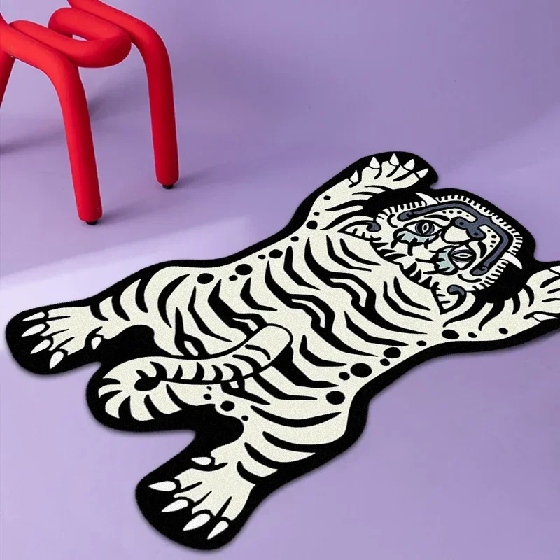 Alfombra de tigre para dormitorio, Alfombra bonita de animales, decoración para sala de estar, Alfombra de suelo, creatividad, dibujos animados, mesita de noche, Alfombra Habitación