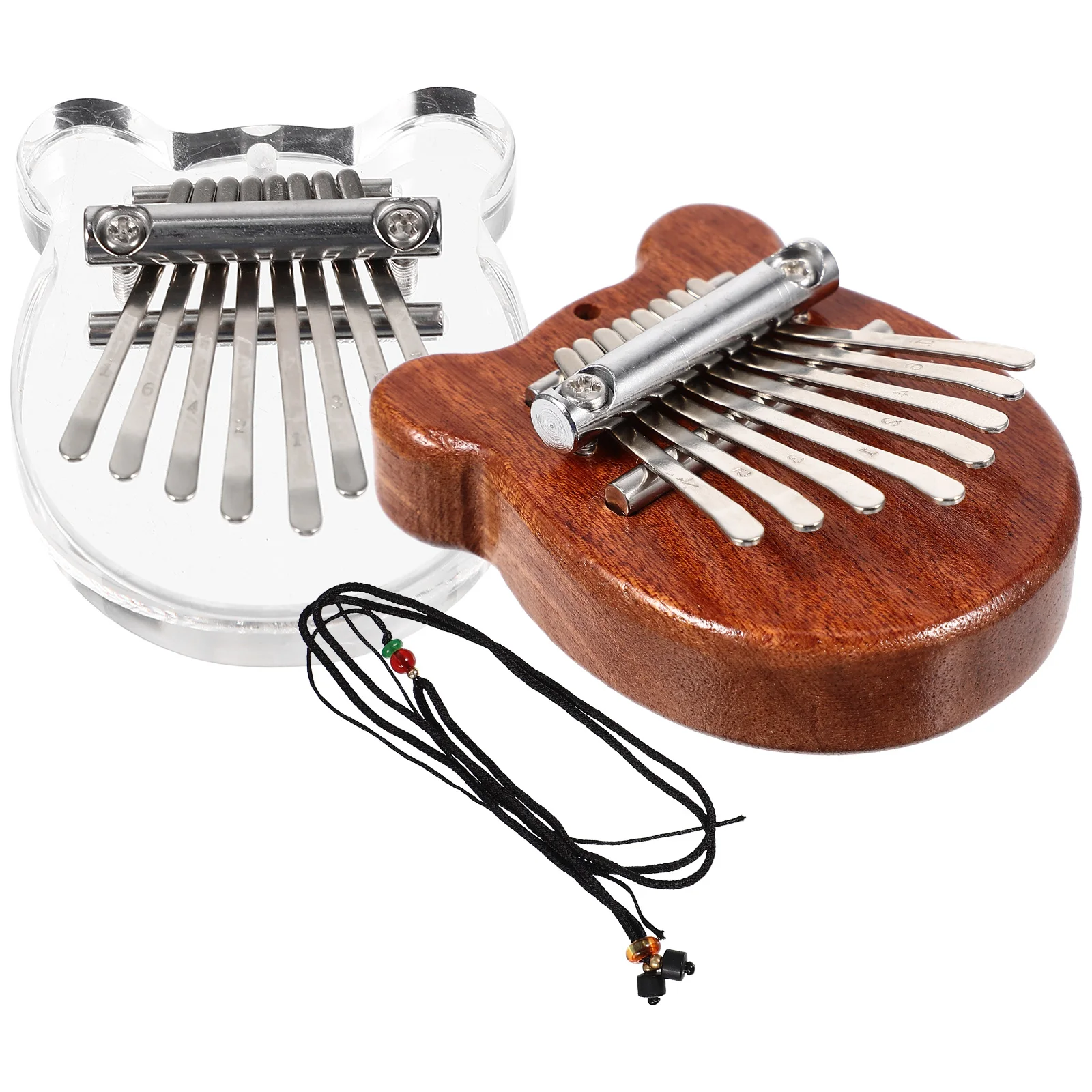 

2 Pcs Mini Portable Thumb Piano Kalimba Finger Music Small Musical Instruments Metal