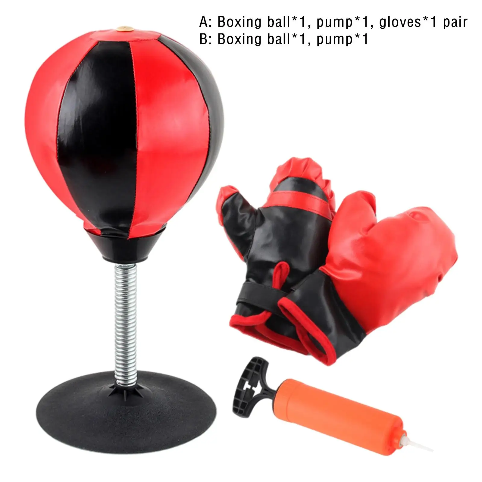 PU Leather Desktop Punching Bag Decompression Toy with Stand Building Boxing Training Sets Ball Table Toy Gifts for Family