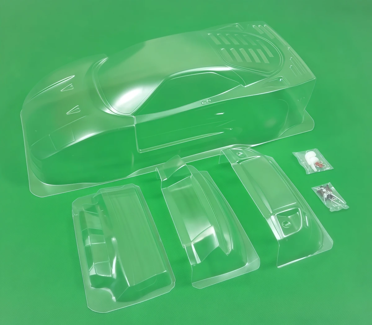 TC040 1/10 F40 Clear PC Body Shell 190mm With Light Buckets and Decals For 1/10 RC Touring Car