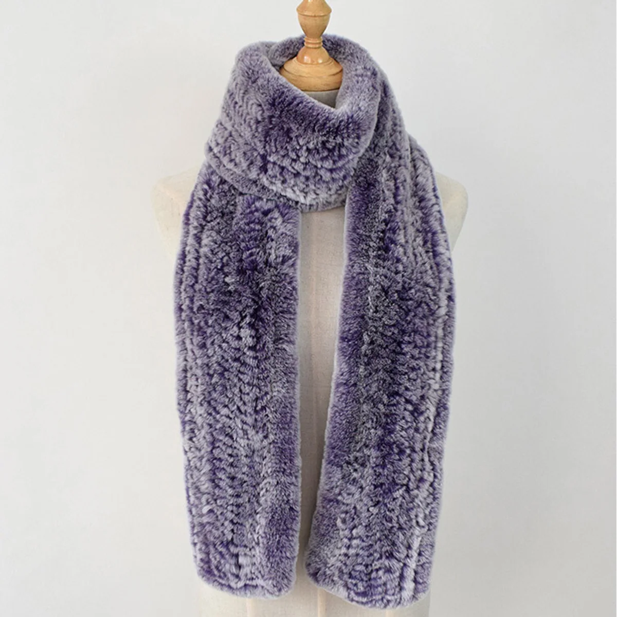 Natural Rabbit Fur Scarf Hot Sale Thickened Soft Furry Neck Warmer Winter Accessories Real Rabbit Fur Scarf For Russian