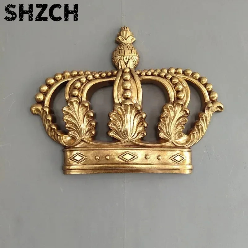 New European Style Home Decor Retro Gold Wal Ornaments  Bars Hotels Crown Wal Decoration