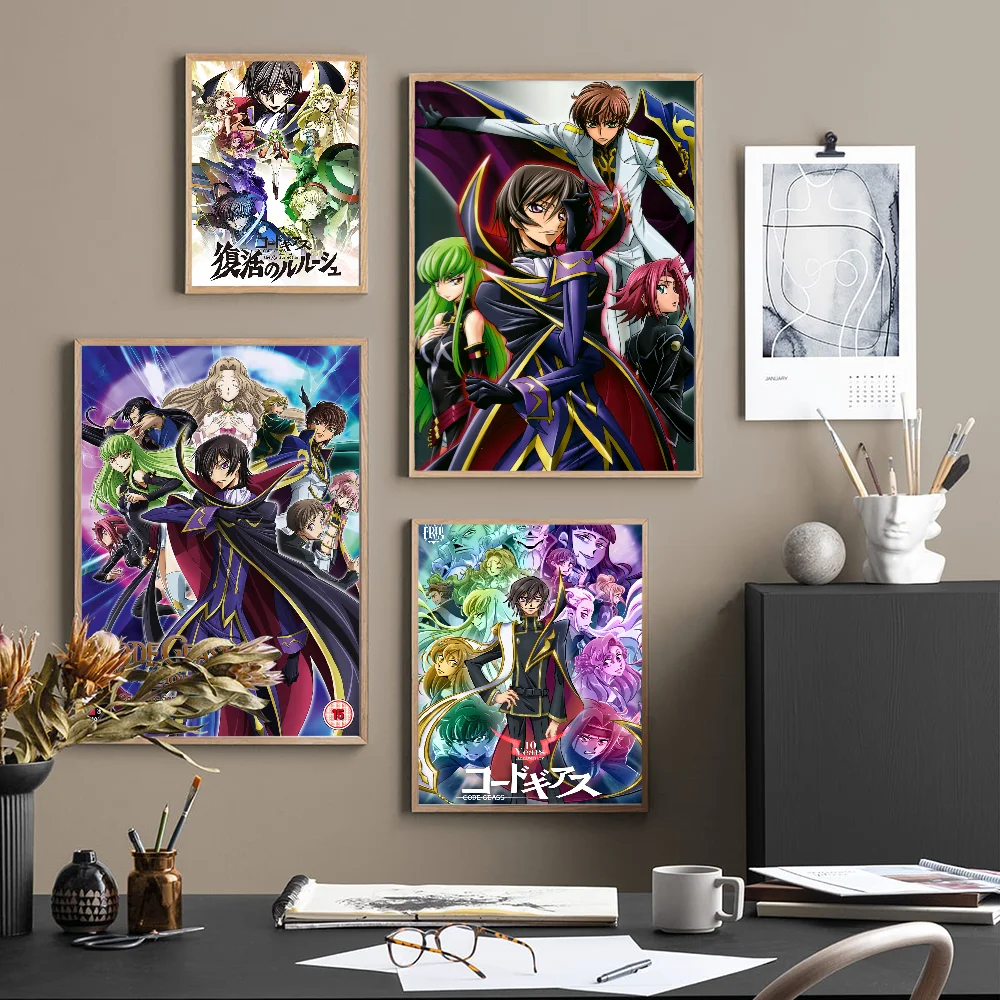 Code Geass Whitepaper Poster Retro Kraft Paper Sticker DIY Room Bar Cafe Vintage Decorative Painting