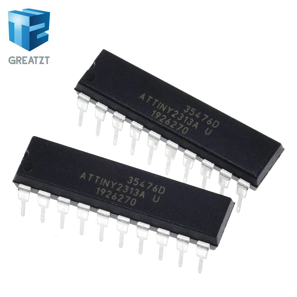 ATTINY2313A-PU ATTINY2313 DIP20 MCU 8-bit ATtiny AVR RISC 2KB Flash 2.5V/3.3V/5V 20-Pin DIP