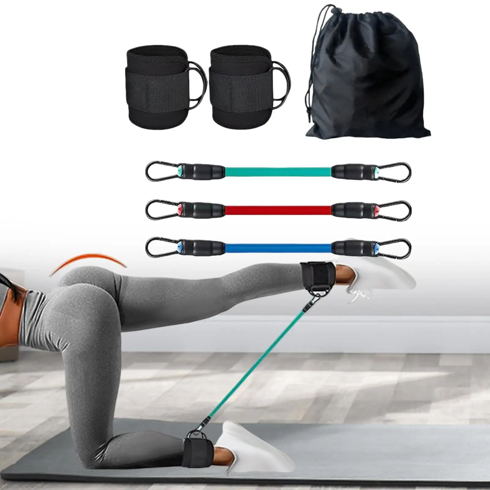 Ankle Resistance Bands with Cuffs, Ankle Bands 3 Different Levels Resistance Bands, Fitness Equipment for Leg Butt Training