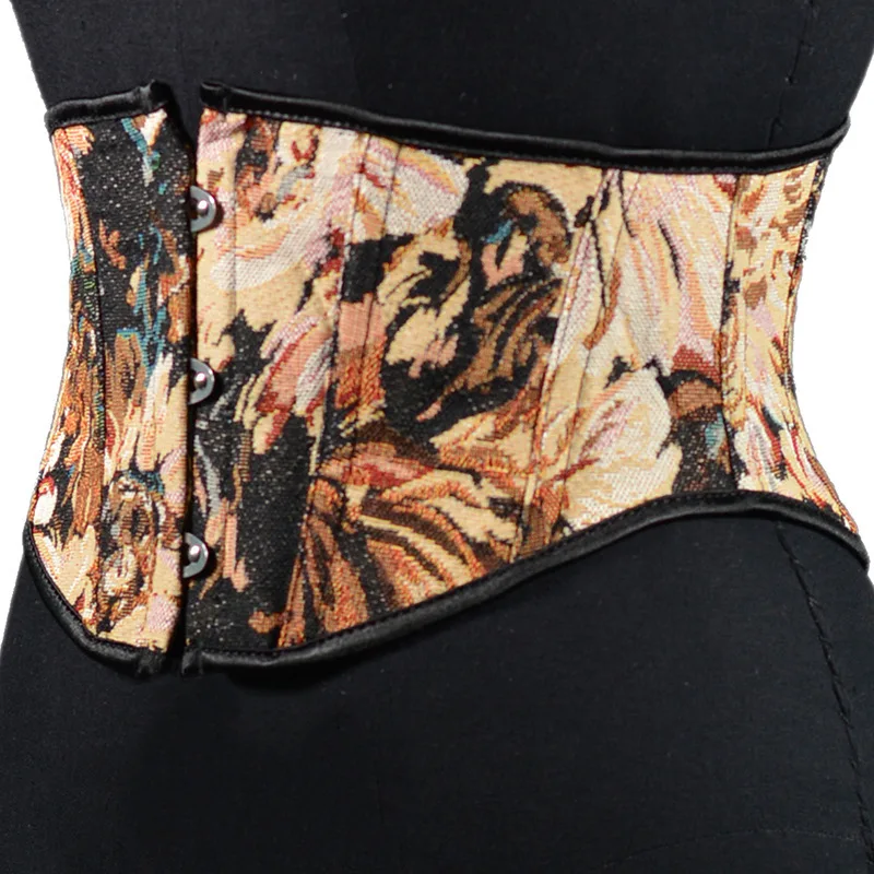 Corsé moldeador de cuerpo para mujer, pintura al óleo, patrón de girasol, 3 hebillas, faja de soporte de espina de pescado, faja moldeadora Sexy de Lolita, faja de cintura