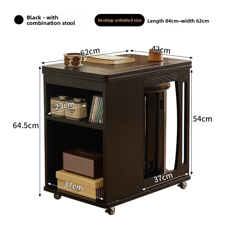 Multi-functional Coffee table removable foldable side table trolley table sofa side cabinet