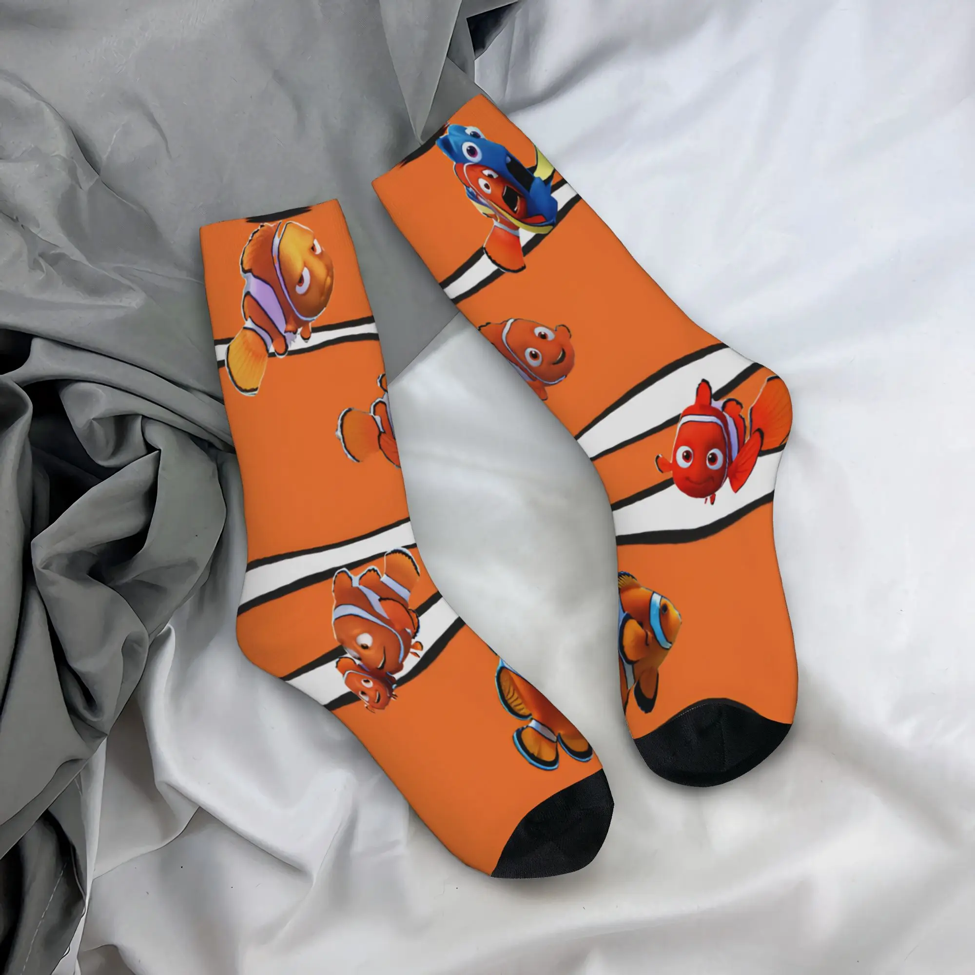 Nemos cartoon fish Middle Socks for Women Men Accessories All Seasons  Cute Middle Tube Socks Breathable