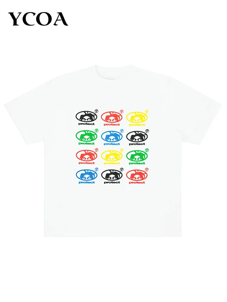 

Men T-Shirt Oversized Printed 100% Cotton Summer Harajuku Streetwear Short Sleeve Graphic Y2k Tops Tees Korean Popular Clothing