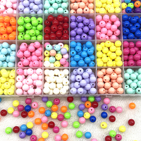 4mm 6mm 8mm Round Charms Acrylic Beads Loose Spacer Beads for Jewelry Makeing DIY Bracelet Necklace Earrings