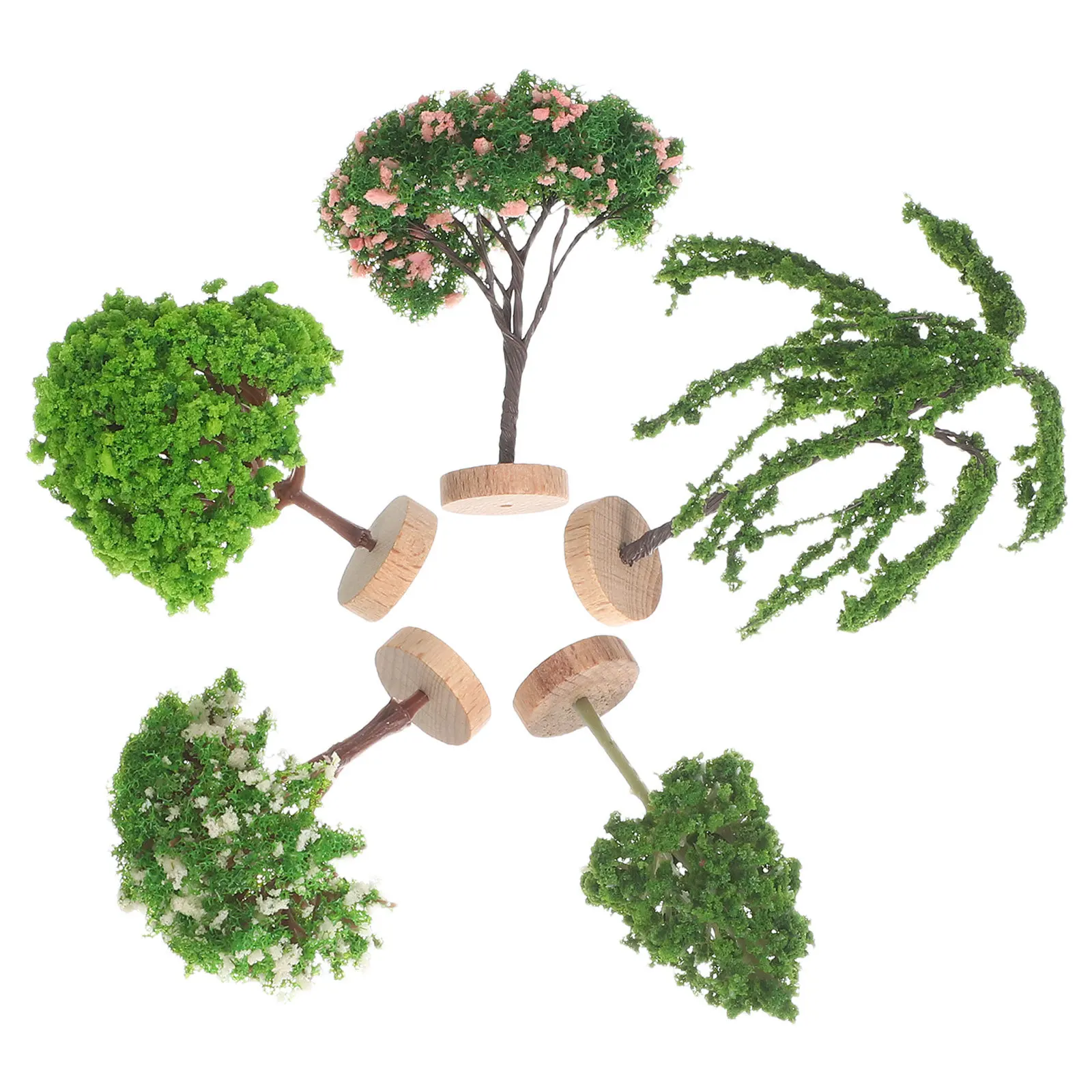 

5Pcs Mini Artificial Bonsai Trees Compact Plastic Indoor Tree Decor for Shelves Windowsills Living Room Decoration Set