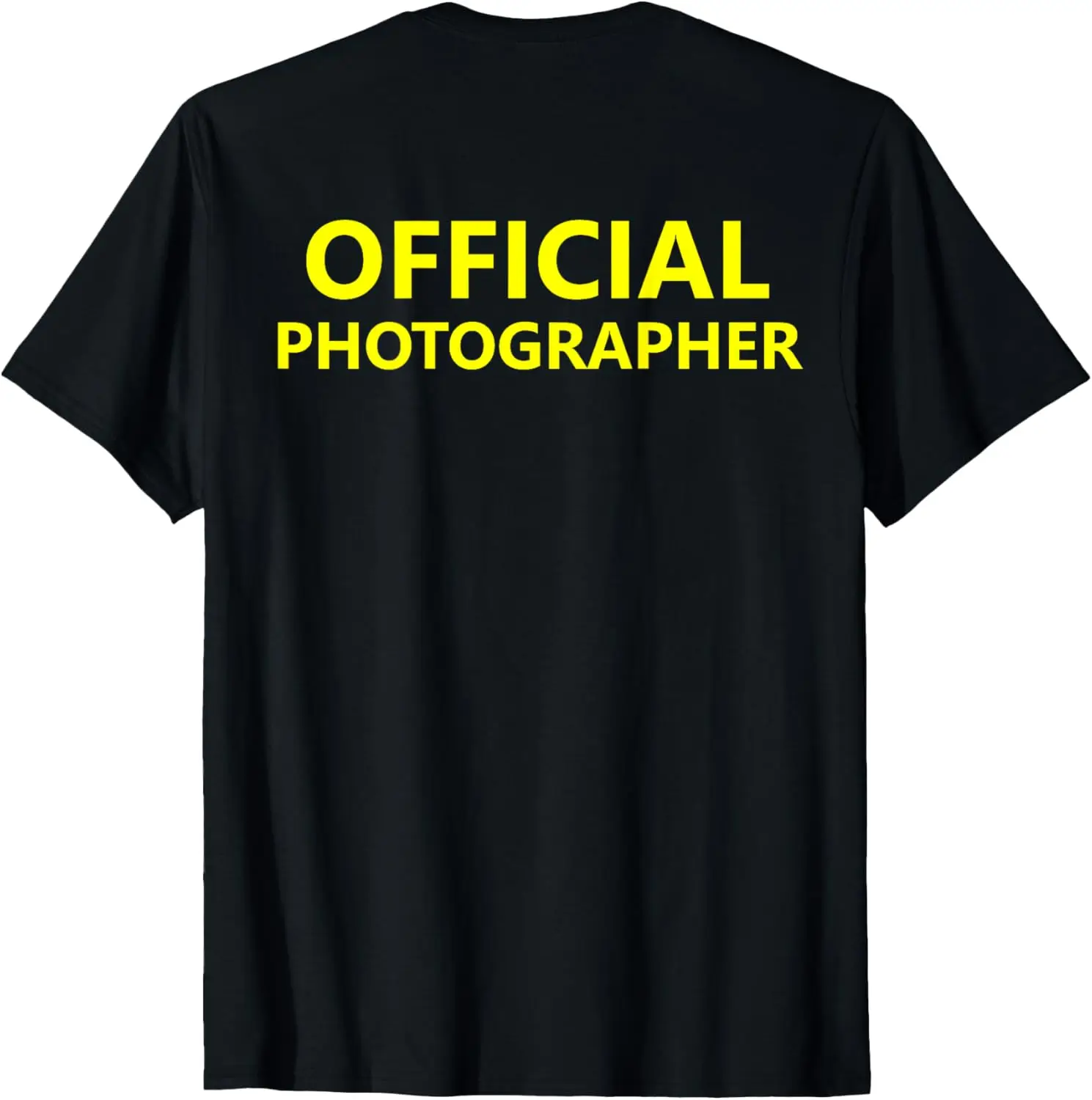 Camiseta oficial de fotógrafo, personal de trabajo (impreso en la espalda)