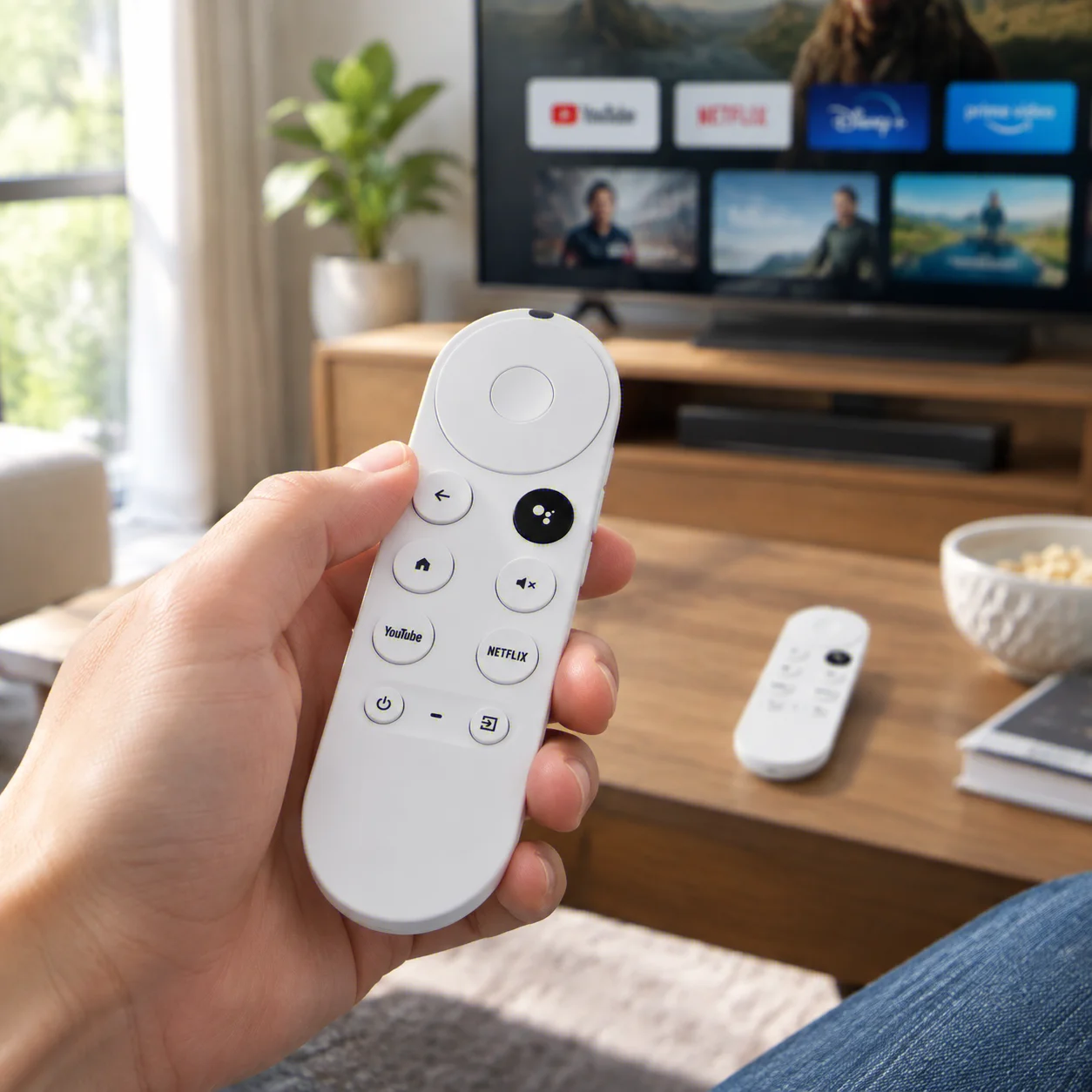 HTMCK Voice Remote Control for Google Chromecast 4K Streaming Media Player Replacement Only Matching Required