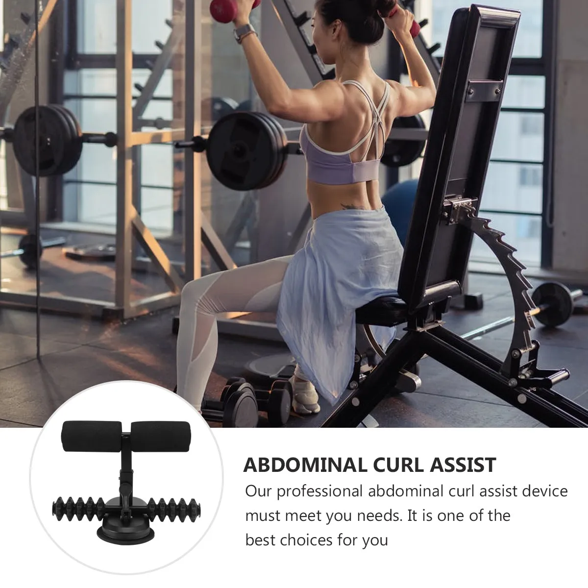 

1Pcs Sit-Up Assist Device Abdominal Curl Assist Suction Cup Double Bar Stable Household Fitness Equipment for Crunches Push-Up