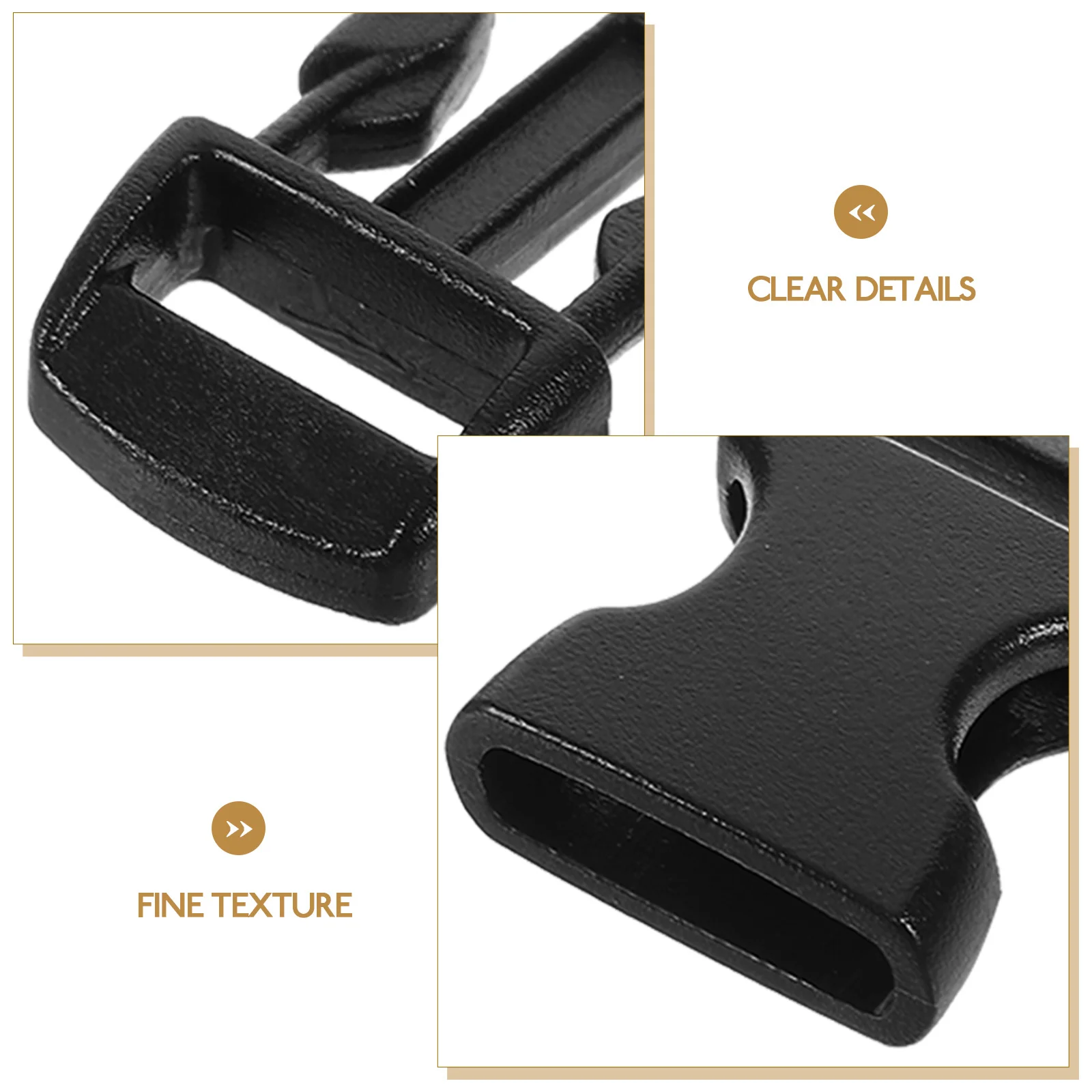 

50Pcs Durable Hard Plastic Buckles 38mm 106mm for Webbing Dog Collar Paracord Bracelets Black Side Release Buckles