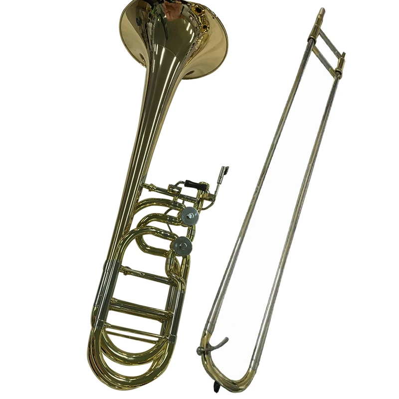 

Chinese Manufacture High Quality Trombone Gold Lacquer Bass Trombone for Sale