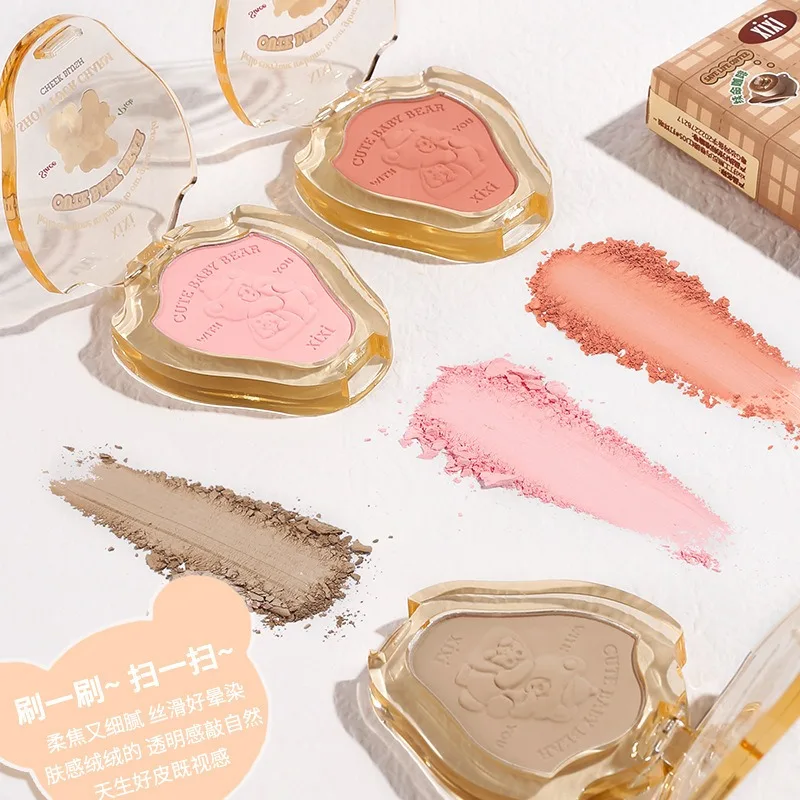 Face Blusher Matte Natural Cheek Tint Brighten Face Waterproof Face Contouring Cosmetics Blush Powder Soft Female Makeup 1pcs
