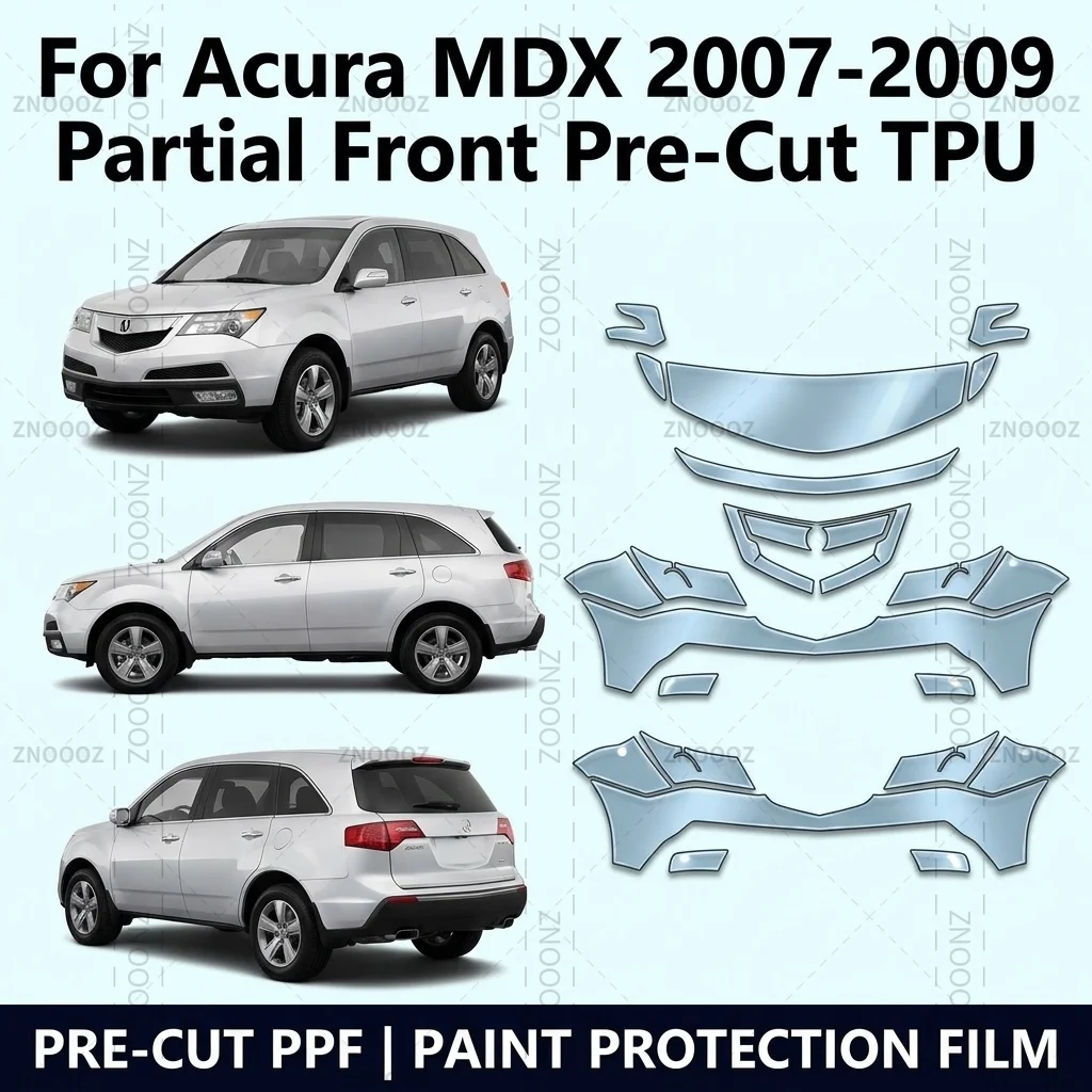 For Acura MDX 2007-2009 Partial Front Pre-Cut TPU Paint Protection PPF Kit, Glossy Clear/Matte Clear/Matte Black/Glossy
