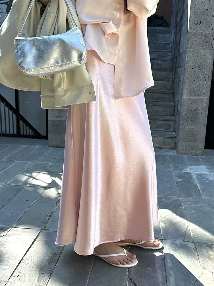 High Waist Satin Skirts for Women Korean Elegant Office Ladies Hip Skirt Summer Fashion Night Party Midi Fishtail Skirt New