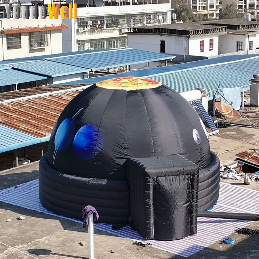 

High-quality Oxford Fabric Black Inflatable Planetarium Tent 5m Wide Convenient For People With Disabilities To Enter And Exit