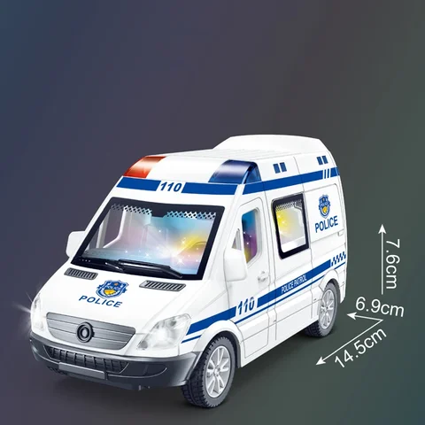 1:32 Minibilmodell Diecast Presenter Ambulans Brandbil Polisbilsmodell Ljud- och Ljusfordon Simuleringssamling Leksaker 10 best sales 1 styckgjuten lastbil i skala 32 - №8