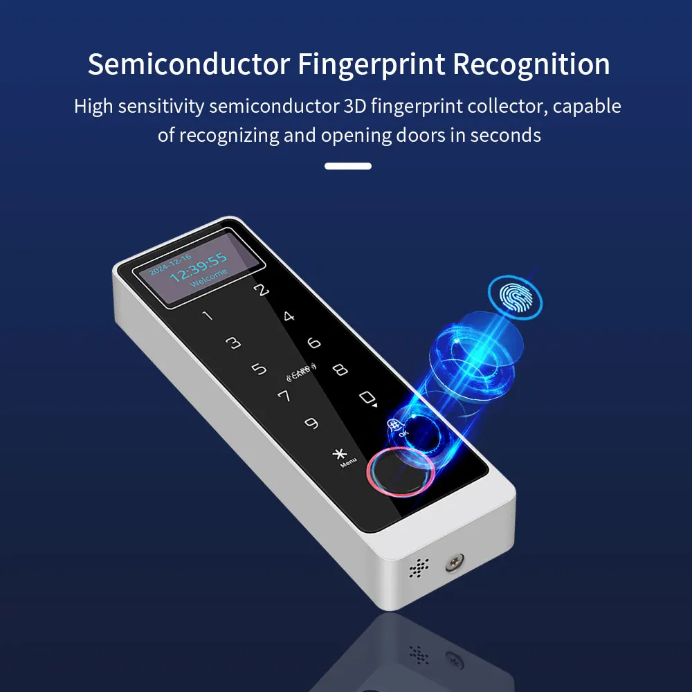 Fingerprint Access Control Keypad Waterproof NFC WIFI Tuya APP Unlock Access Control 125K 13.56Mhz RFID Card Biometric Door Lock