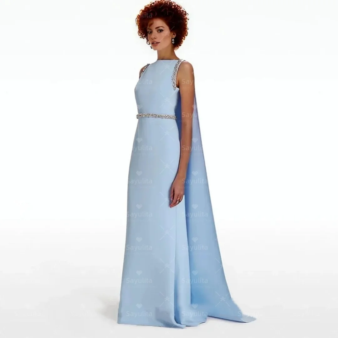 

Sayulita элегантные платья для выпускного вечера для женщин в Саудовской Аравии вечернее платье с кристаллами и поясом длинные шали Vestidos Des Fiesta по индивидуальному заказу