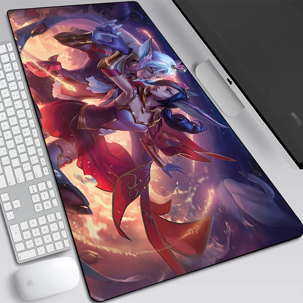 League of Legends Xayah Rakan Large Gaming Mouse Pad Computer Laptop Mousepad Office Keyboard Pad Desk Mat PC Gamer Mouse Mat