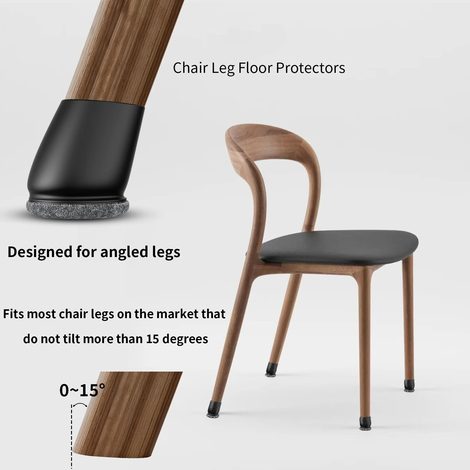8PCS Stuhl Bein Boden Schutz Filz Fuß Abdeckung Diagonal Mit Dicken Wrap Filz Pads Silikon Möbel Tisch Füße für Hartholz – Detail 5