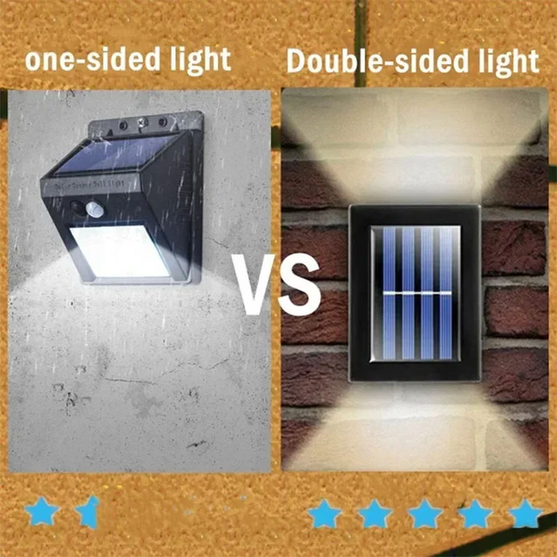 Luces solares hacia arriba y hacia abajo para exteriores, lámpara de pared de calle, alimentada por energía Solar, impermeable, decorativa para