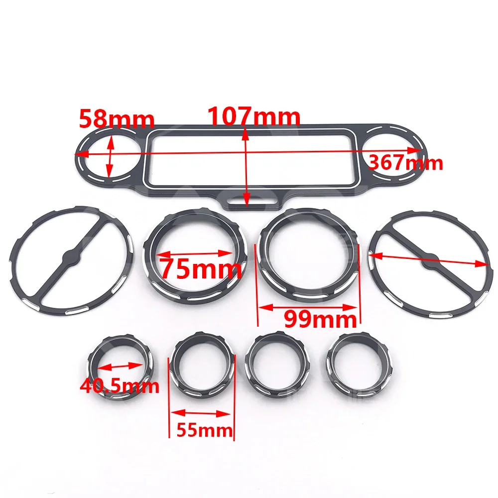 CNC Motorcycle For Harley touring Road Glide Street Glide 1996-2013 Instrument Cover Board Speedometer Gauge Burst Bezel Kit