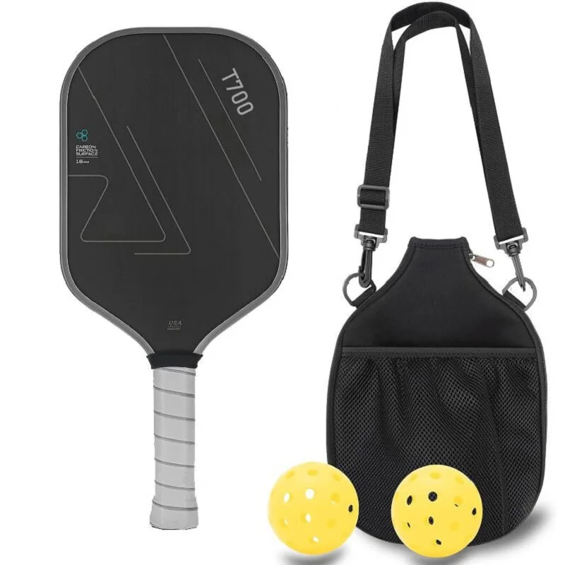 Pickleball Paddle Carbon Surface with High Grit & Spin USAPA Compliant Enhanced Power Sweet Spot T700 Raw Carbon Fiber Paddle