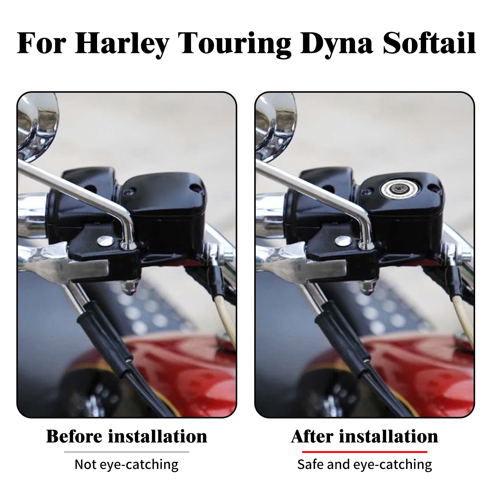 Motorcycle Chrome Black Front Brake Master Cylinder Cover For Harley Dyna Low Rider Softail Fat boy FXDF Touring Road King Trike