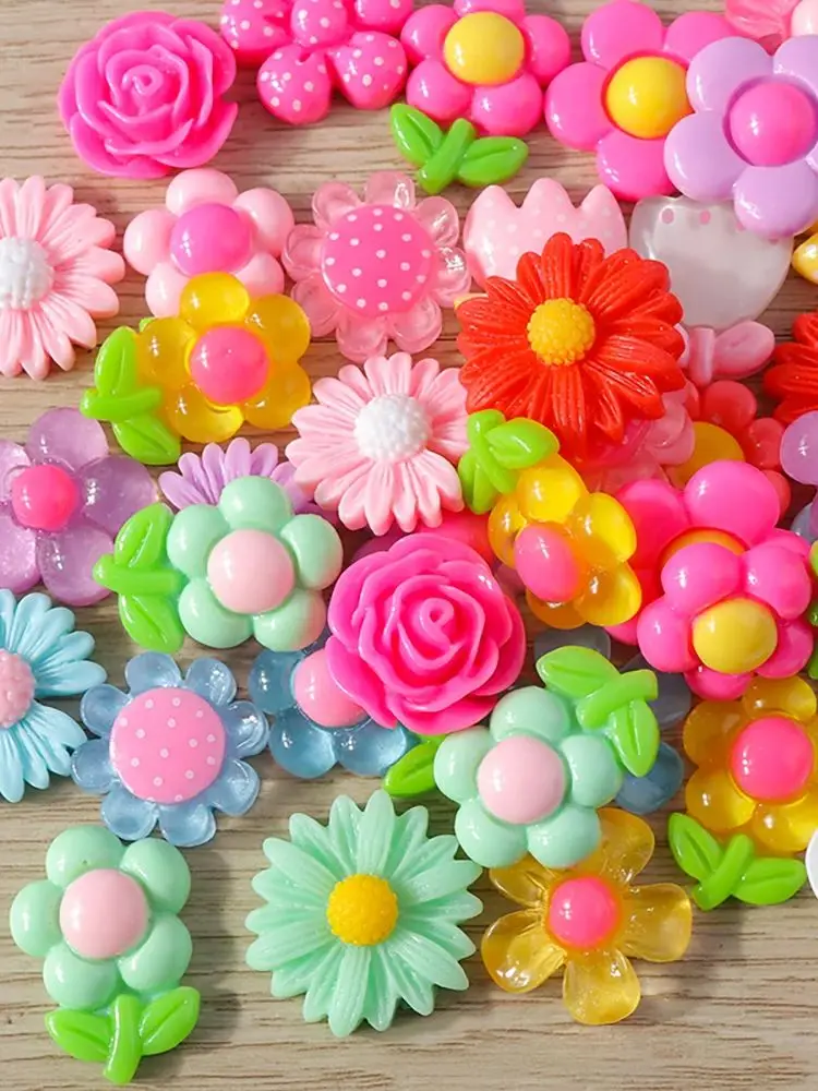 Tusember 15 Stück Mix Niedliche Blumen-Flatback-Harz-Cabochons Verzierungen DIY Scrapbooking für Mädchen Haarnadel Brosche Geburtstagsgeschenke – Detail 6