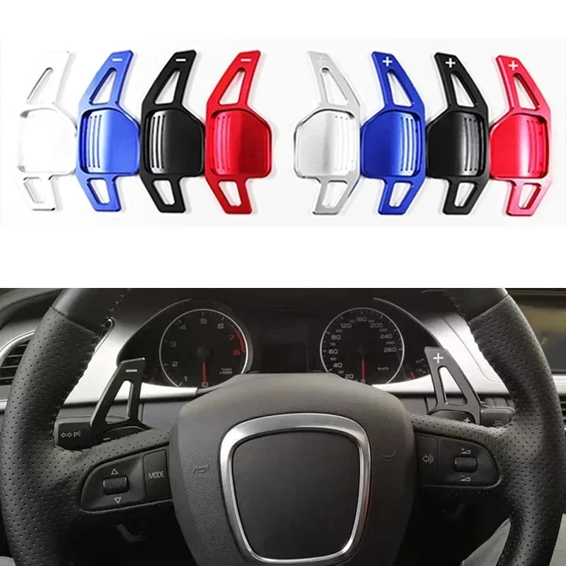 

Steering Wheel Paddles Extension Shifters For Audi A4 B8 A3 8P S3 A5 A6 S6 C6 Q5 A8 R8 TTS MK2 8J Avant DSG Car Styling 2Pcs