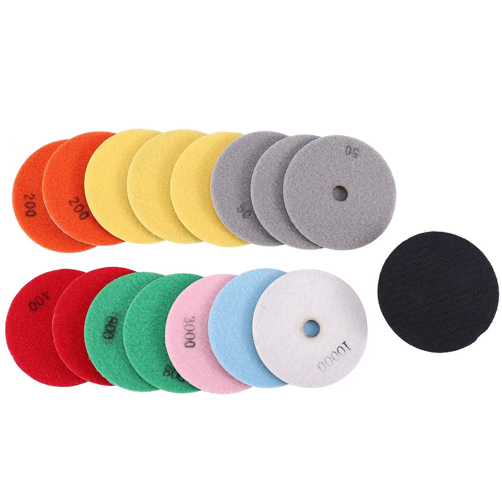 

ABSS-32 шт. комплект алмазных полировальных подушечек 4 дюйма 100 мм влажный/сухой для гранита, камня, бетона, мрамора, полировки, набор шлифовальных дисков