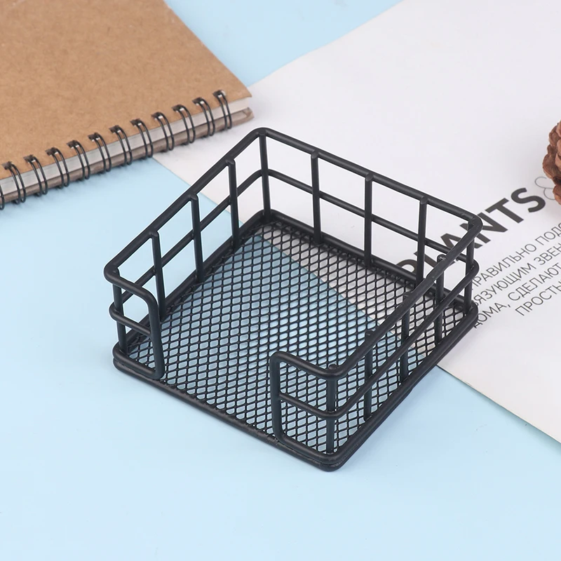 Metal Sticky Note Holder Square Black Sticky Note Dispenser Holder For Desk Office Dorm