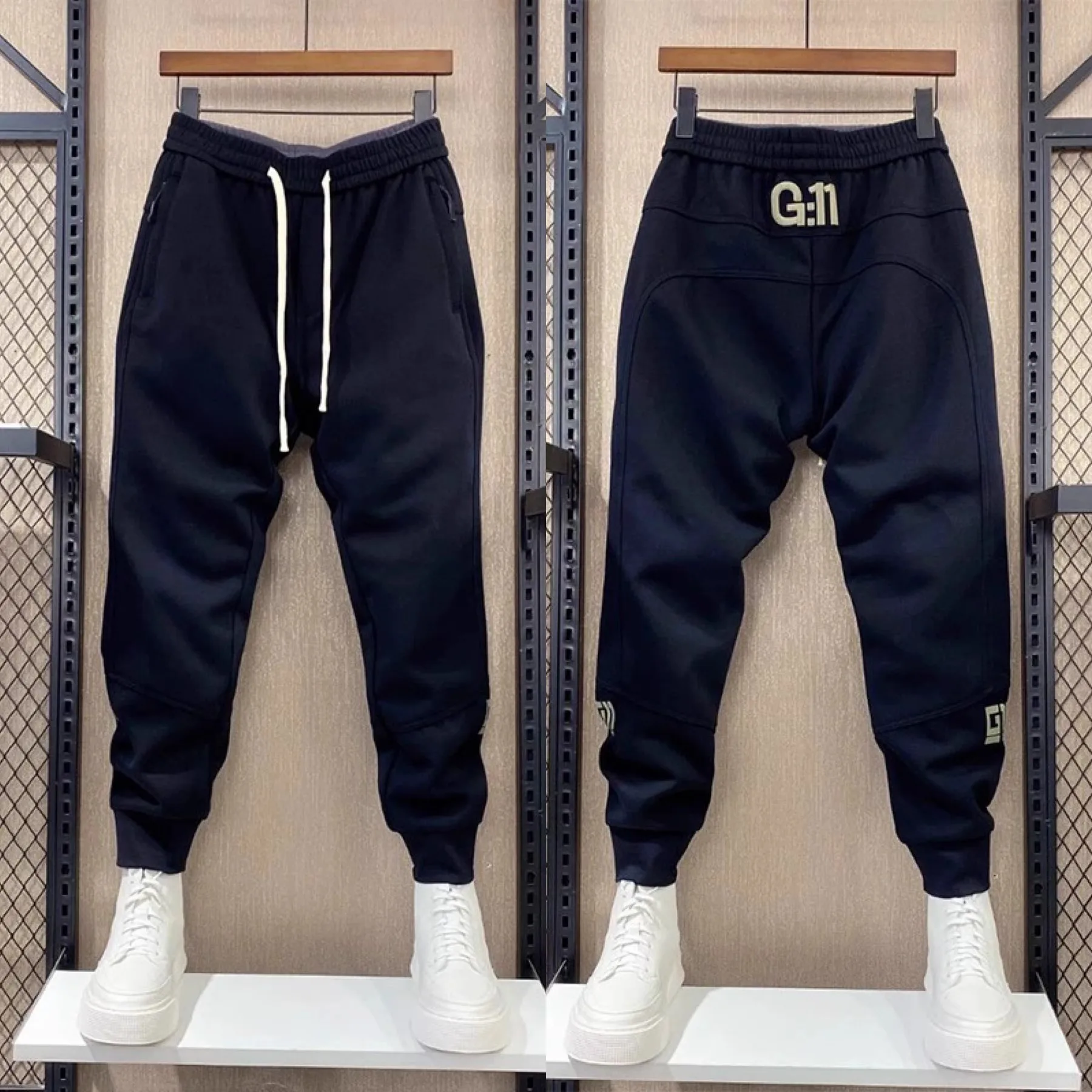 

Мужские модные повседневные брюки слим-фит с эластичным поясом, винтажные спортивные штаны, свободные леггинсы в стиле Харлан, осенне-зимние, больших размеров