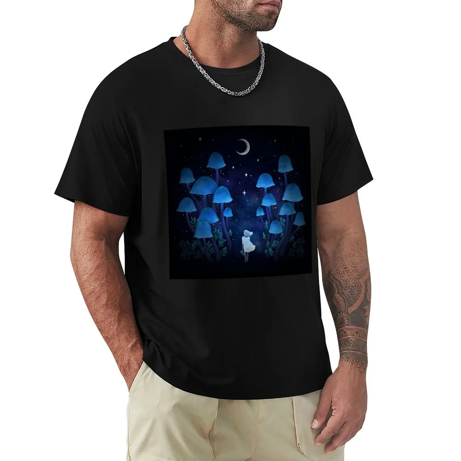 Fungi Forest - Dreamy Night T-shirt anime clothes boys animal print cute clothes men workout shirt