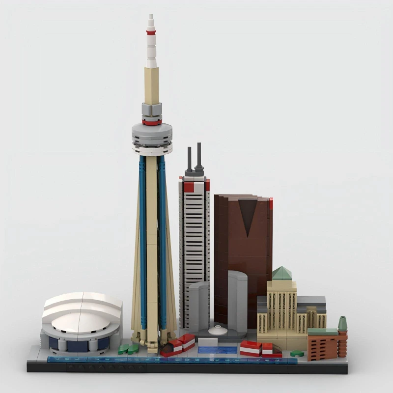 MOC 有名な都市建築組み立てビルディングブロックおもちゃカナダトロント都市スカイラインモデル大人のコレクション誕生日ギフト