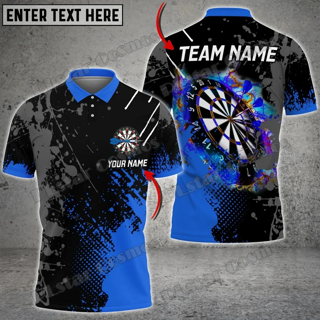 

Paint Style Darts Multicolor Personalized Name 3D Printed Fashion Men's Polo Shirt Summer Unisex Casual Polo Shirt POL140