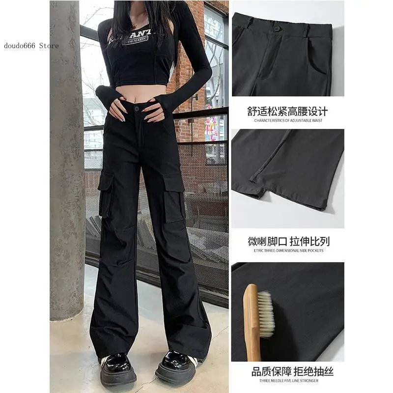 Micro Horn Work Pants Women's Spring and Summer Narrow Version Cool and Stylish Landing Paratrooper Sports Pants