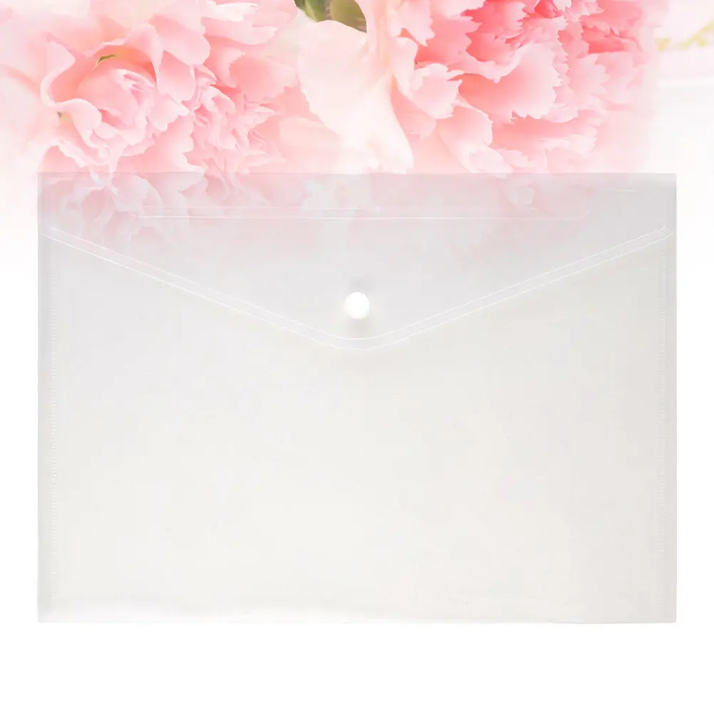 

24 pcs A4 Folders Clear Plastic Snap Button Closure Document Organizer Waterproof Office File Folder Paper File Folder Document